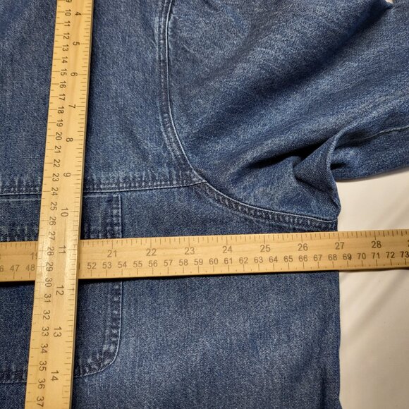 Vintage Westbound Denim Shirt Womens 1X Plus Button Up Long Sleeve Velour Accent - Picture 14 of 16